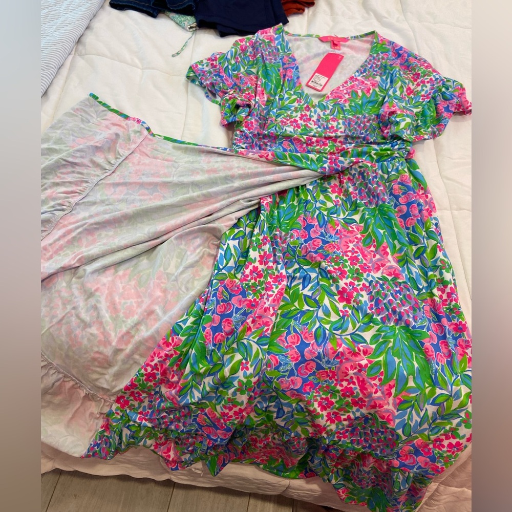 Lilly Pulitzer Floral Midi Dress New With Tags